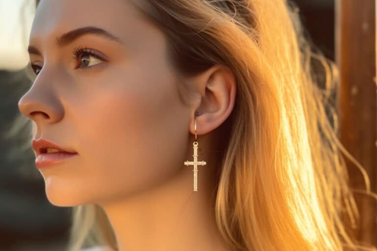 boucle oreille croix femme