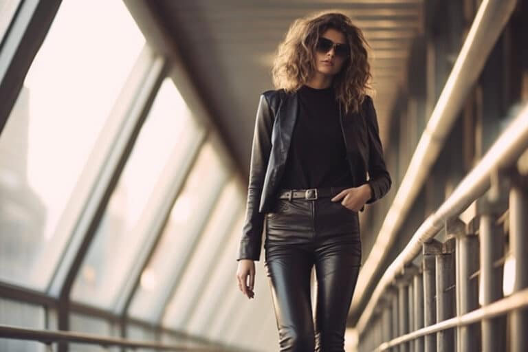 legging simili cuir fermeture eclair