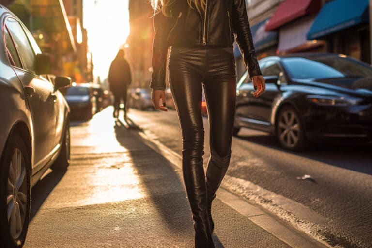 legging simili cuir sans fermeture