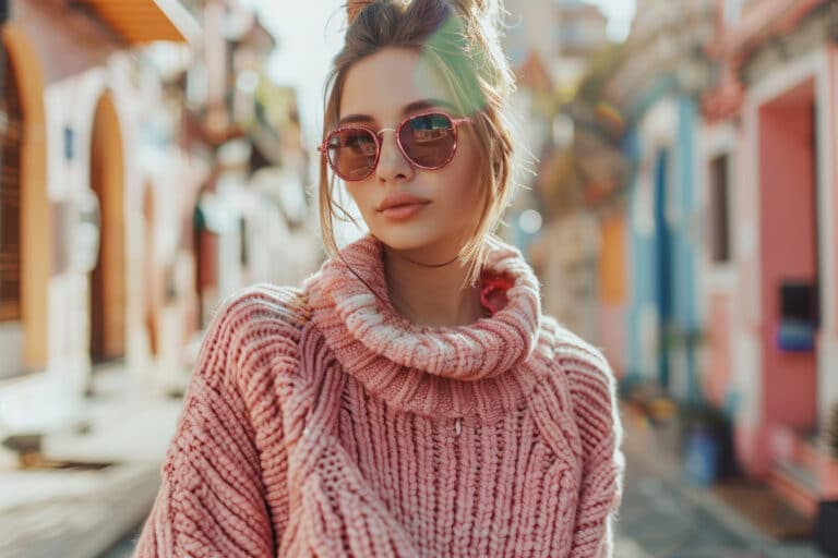 Adoptez le pull en maille rose pour un look tendance et féminin