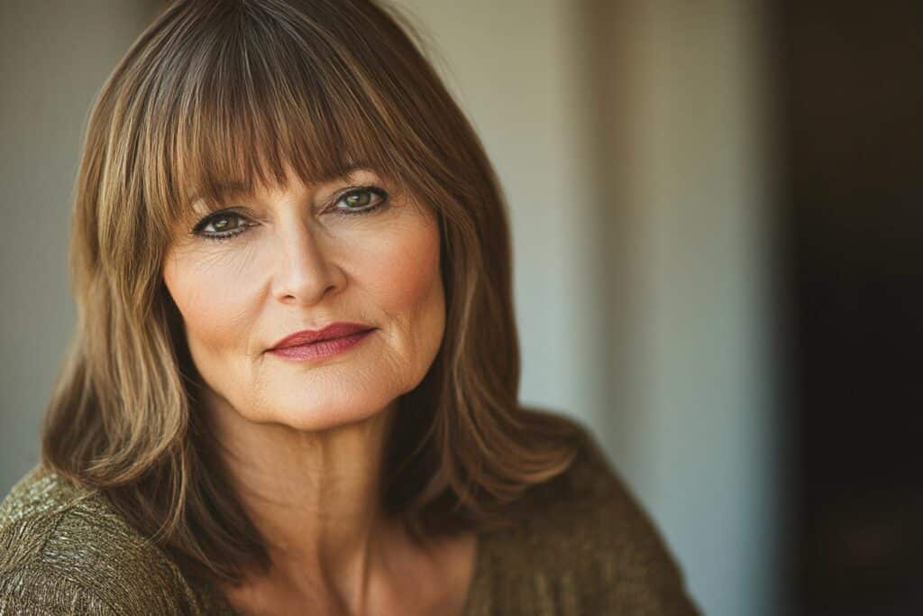 coupe cheveux mi long degrade frange