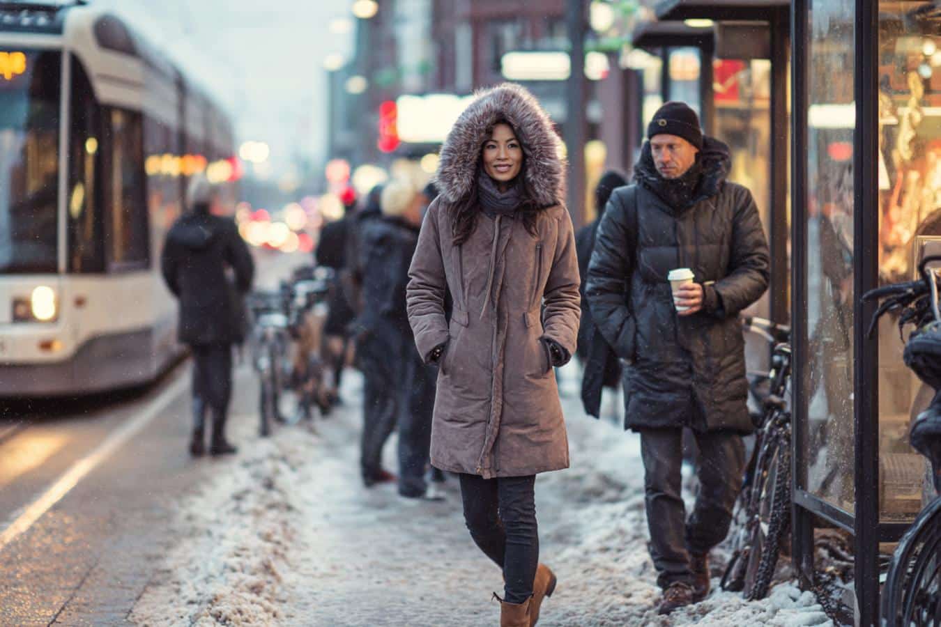 doudoune avec fourrure femme chaude elegante