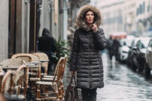 doudoune femme fourrure capuche