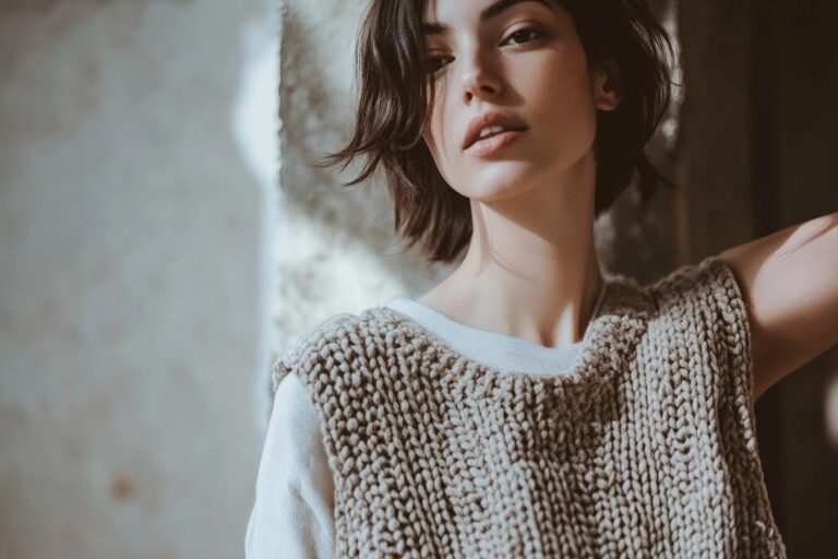 gilet laine sans manche femme