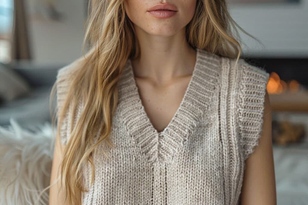 Le pull femme sans manche col V : la pièce incontournable de votre garde-robe